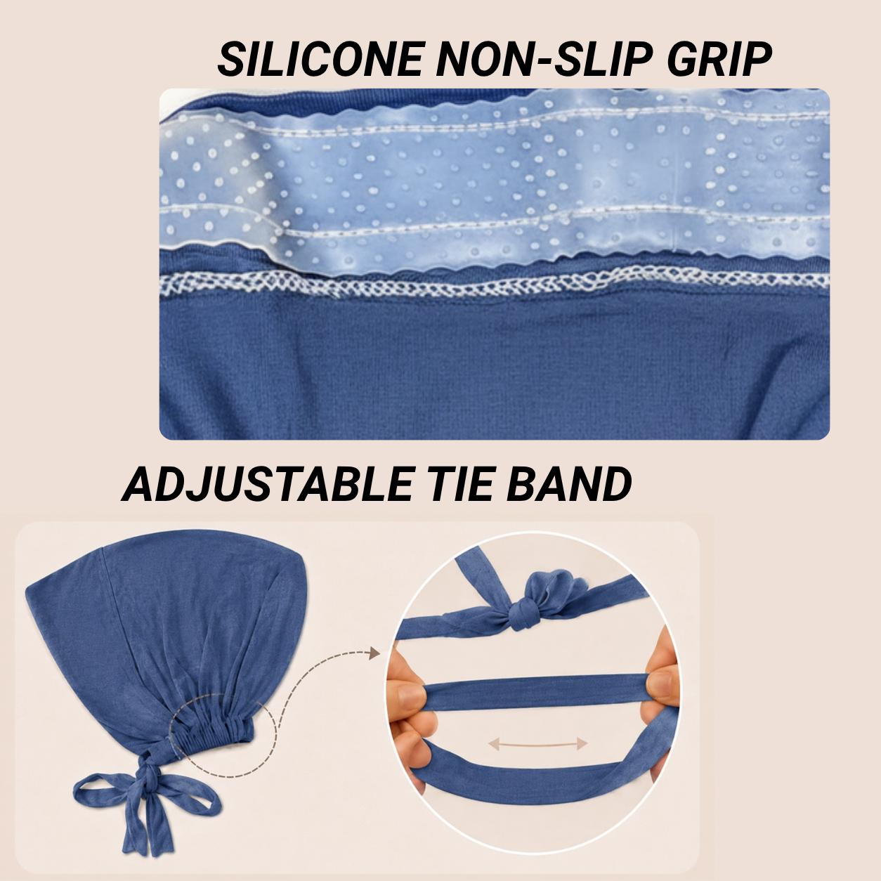 The ULTRA Grip Cap – Blue | Non-Slip Undercap/Turban with Silicone Grip & Tie-Back by Get A Grip