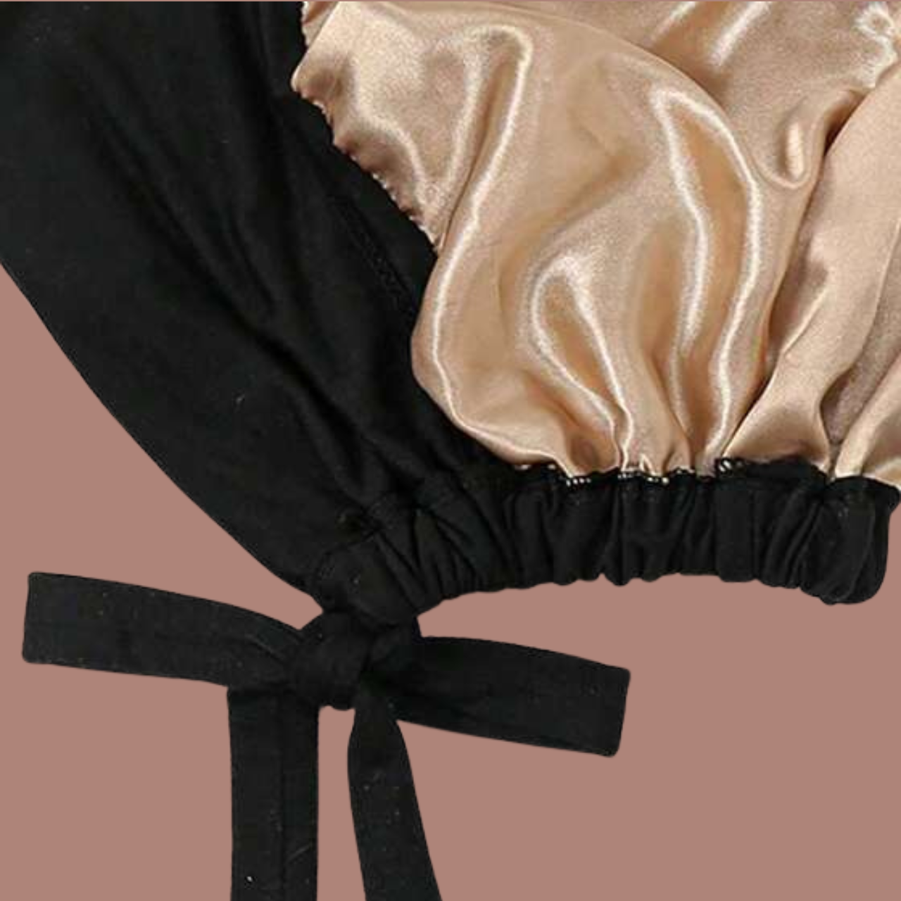 The Satin Grip Cap – Black | Non-Slip Hijab Undercap with Silicone Grip & Tie-Back by Get A Grip