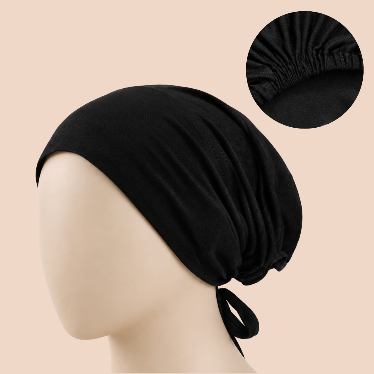 The GEL Grip Cap – Black | Non-Slip Undercap/Turban with Silicone Grip & Tie-Back by Get A Grip