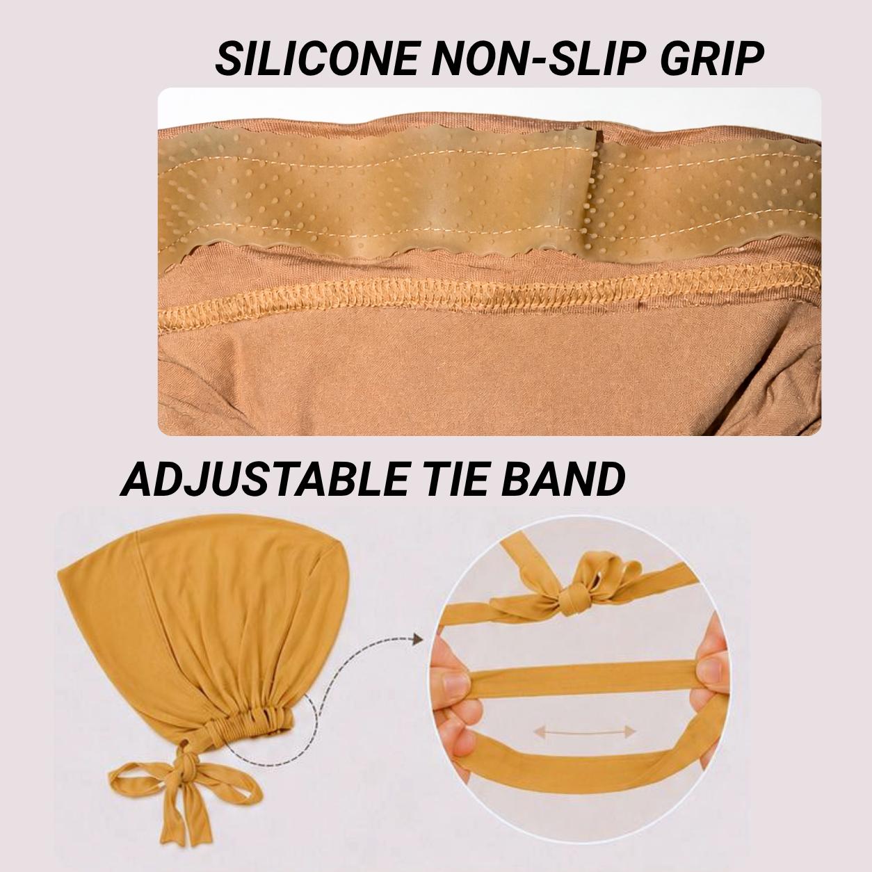 The ULTRA Grip Cap Tan - Non-Slip Undercap/Turban with Silicone Grip & Tie-Back for Muslims Modesty One Size Fits All Style