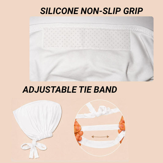 The Grip Cap – White | Non-Slip Undercap/Turban with Silicone Grip & Tie-Back by Get A Grip Basic Clothing