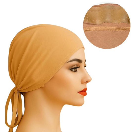 The ULTRA Grip Cap Tan - Non-Slip Undercap/Turban with Silicone Grip & Tie-Back for Muslims Modesty One Size Fits All Style