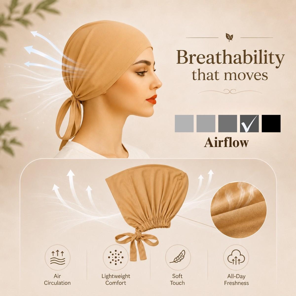 The ULTRA Grip Cap Tan - Non-Slip Undercap/Turban with Silicone Grip & Tie-Back for Muslims Modesty One Size Fits All Style