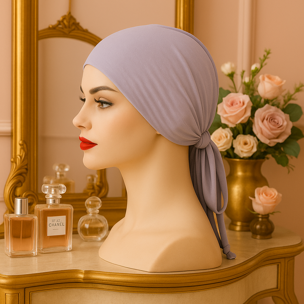The Grip Cap – Lilac | Non-Slip Hijab Undercap with Silicone Grip & Tie-Back by Get A Grip
