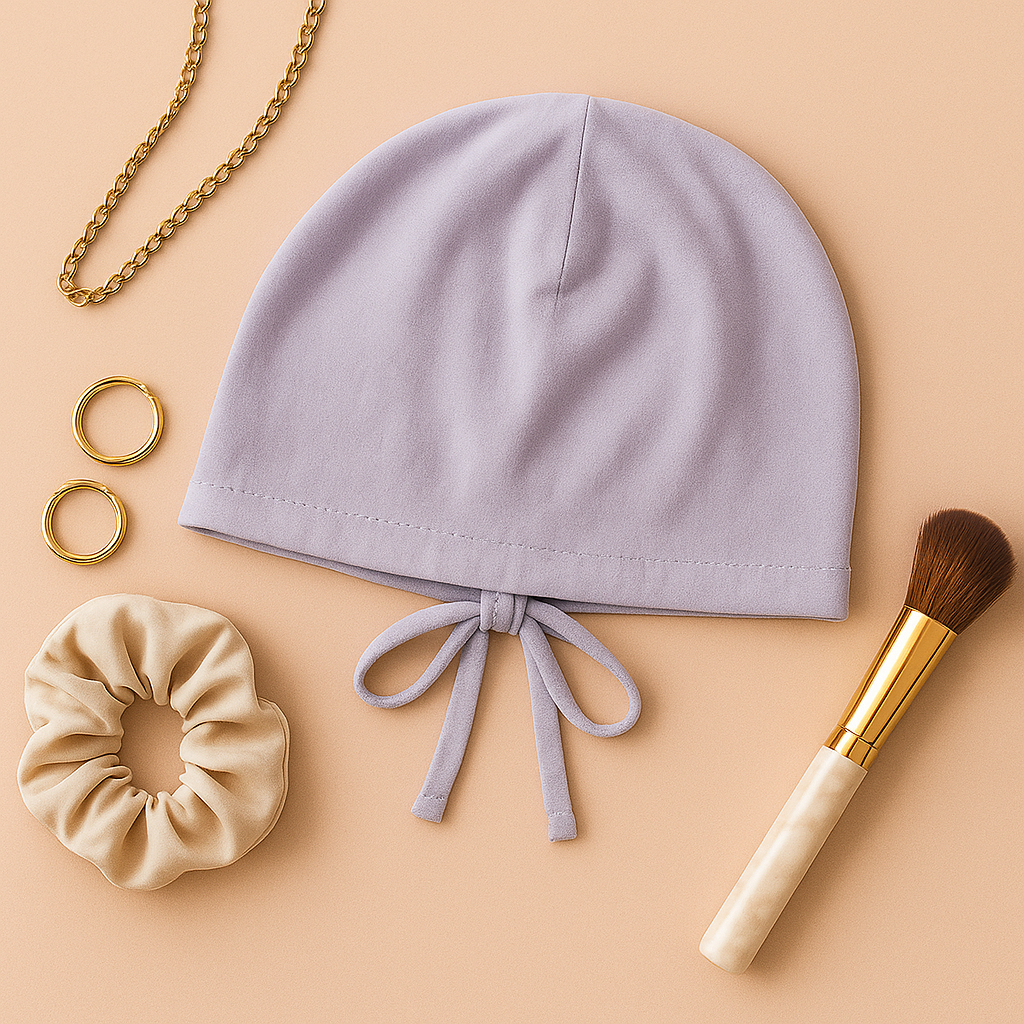 The Grip Cap – Lilac | Non-Slip Hijab Undercap with Silicone Grip & Tie-Back by Get A Grip
