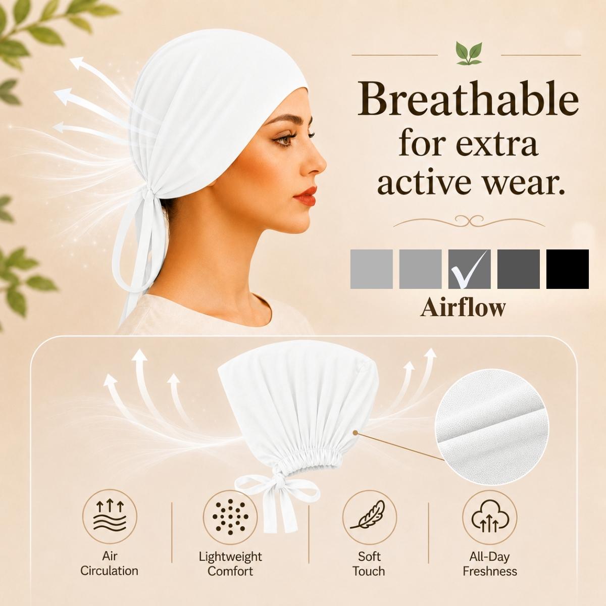The GEL Grip Cap – White | Non-Slip Undercap/Turban with Silicone Grip & Tie-Back by Get A Grip Basic Clothing
